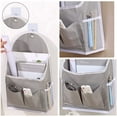 thumbnail image 5 of 2 Pack Wall Hanging Storage Bag with Pocket, Fabric Organizer Basket with Sticky Hook, Over The Door Caddy Organizer Box for Closet Dormitory Bedroom Bathroom Office Home Kitchen (Grey), 5 of 7