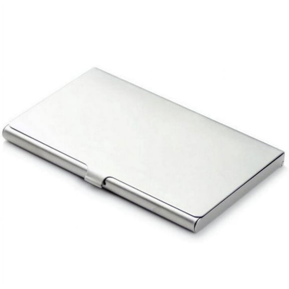 1-Pack Stainless Steel Pocket Business Card Holder – Sleek Metal Case for ID & Credit Cards, Durable Silver Wallet TIKA