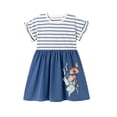 thumbnail image 2 of Bellafa Little Girl's Appliuqe Cotton Summer Dress Toddler Short Sleeve Tiered Swing A-Line Casual Sundress 2-7 Years, 2 of 7