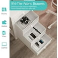 thumbnail image 4 of Lufeiya White Computer Desk with Drawers - 55 Inch Long Study Work Writing Desk for Home Office Bedroom, Simple Modern Cute PC Desks with Fabric Drawer, White, 4 of 7