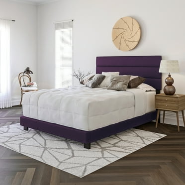 Boyd Sleep  Napoli Padded Upholstered Purple Leather Bed Queen