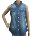 thumbnail image 2 of Harley-Davidson Women's Geometric Pattern Denim Sleeveless Vest, 2 of 5
