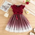 thumbnail image 2 of Jamsmile Toddler Girls Dress Summer Short Sleeve bowknot Gradient Print mesh tulle Princess Dress Wedding Girl Formal Tutu Dress, 2 of 8
