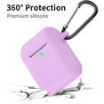 thumbnail image 3 of AirPods Case, Full Protective Silicone AirPods Accessories Cover Compatible with AirPods 1&2 Wireless and Wired Charging Case(Front LED Visible),Light Purple, 3 of 8