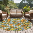thumbnail image 4 of Round Rugs 6Ft, Orange Lemons Round Area Rug Washable Indoor Throw Carpet, Summer Botanical Checkered Farmhouse Soft Non Slip Circle Rug for Office Cabinet Home Decor Aesthetic, 4 of 8