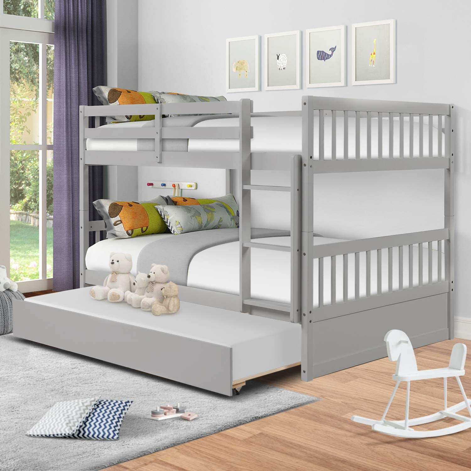 Bunk Bed With Trundle Convertible, Home Source Industries Henry Full Over Full Bunk Bed
