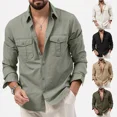 thumbnail image 4 of Camisa informal de manga larga para hombre nueva de 2023, camisa de estilo europeo y americano con estación independiente y doble bolsillo, venta rápida, 4 of 4