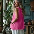 thumbnail image 7 of Flowy Tank Tops for Women Loose Cotton Linen Sleeveless Crew Neck Tops Dressy Causal Bussniess Beach Tunics with Pockets, 7 of 7