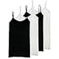thumbnail image 3 of Camisole Californienne 4 Directions Extensible Sans Couture Superposition de Base Lot de 4 (2-Noir 2-Blanc), 3 of 4