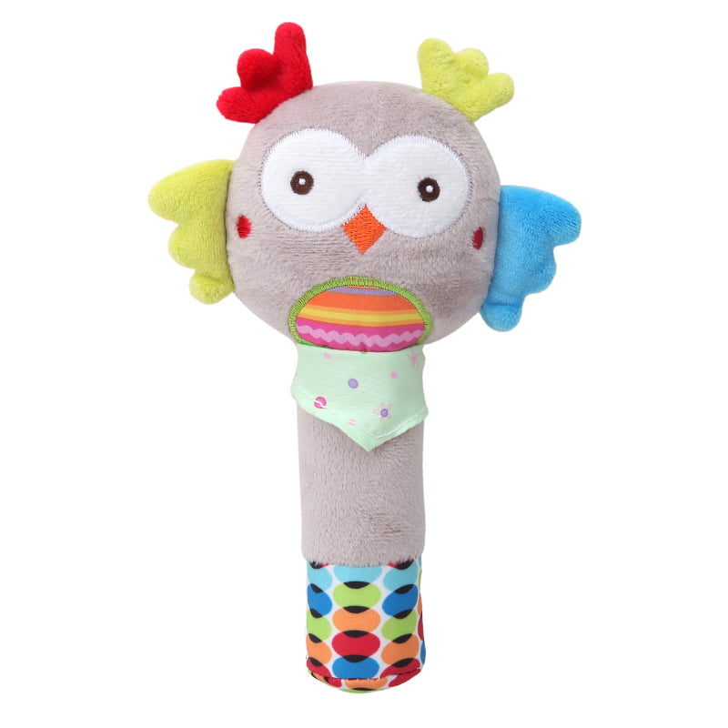 Cartoon Baby Plush Animal Hand Rattle Grip Bed Sound Toy Kids Toddler Toy ONE 