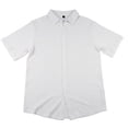thumbnail image 4 of Swanpen Men's Linen Shirts Short Sleeve Casual Shirts Button Down Shirt for Men Beach Summer Wedding Shirt,White, 4 of 5