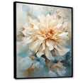 thumbnail image 2 of Designart "Minimalist Beige And Blue Dahlia II" Dahlia Floater Framed Canvas Art Print, 2 of 5
