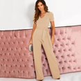 thumbnail image 2 of Combinaison de Mode pour Femmes en Denim Taille Haute Sans Manches Motif Cœur Dos Col Roulé (X5-A, L), Grand, 2 of 5