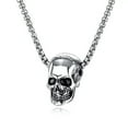 thumbnail image 4 of QQTDFG Punk 925 Silver Skull Necklace Punk Women Men Vintage Party Band Jewelry Gift-#3, 4 of 7