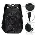thumbnail image 2 of Hirioo Abstract Black And White Waves for Travel Laptop Backpack with USB Charging Port for Men and Women, 2 of 7