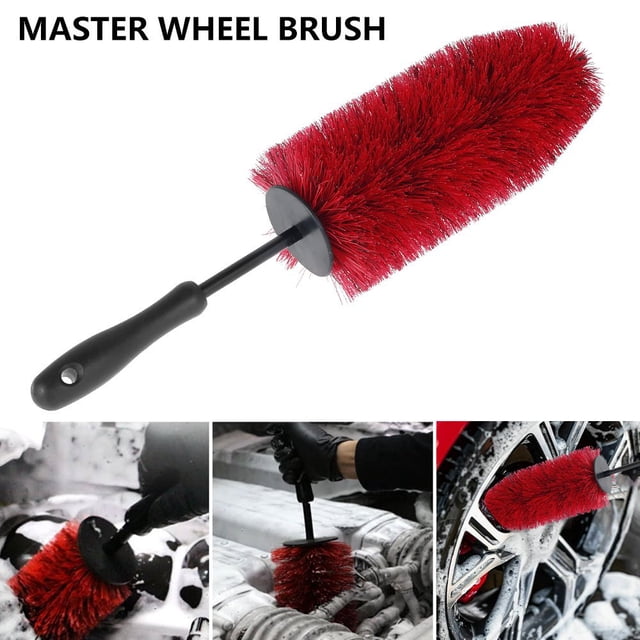 Car Wheels Cleaning Brush Soft Bristle & No Scratches Car Rim Brush Detailing Brushes Reaching Deep Cleaner Tool for Car Vehicle Motorcycle Tire Rim Engine Exhaust Tips Washing
