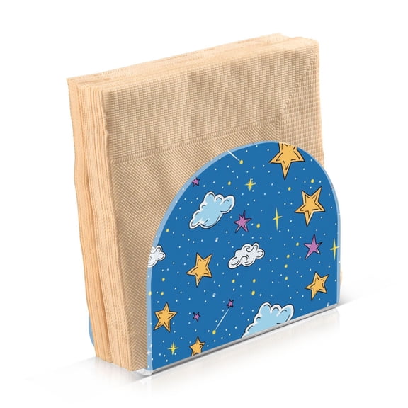 Acrylic Clear Cocktail Napkin Holder 4.1x4.9x2 inch Cloud and Star