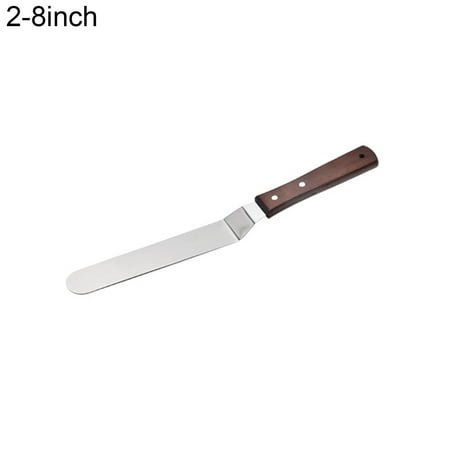 

Gwong Cake Spatula Wooden Handle Baking Tools Stainless Steel Cupcakes Fondant Scraper for Kitchen(Type 2 8Inch)