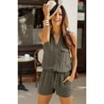 thumbnail image 2 of LASCANA Women's Sleeveless Drawstring Romper Buttons, 2 of 5