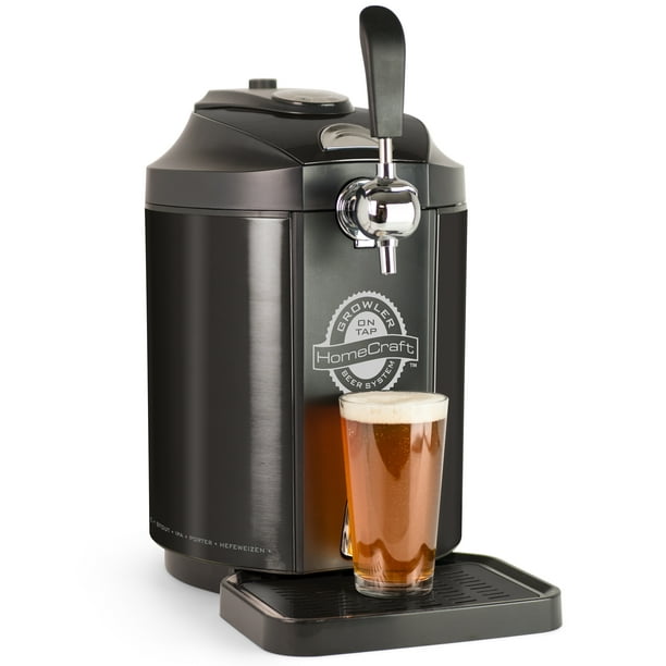 HomeCraft CBD5BS Black Stainless Steel EasyDispensing Tap Beer Growler