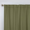 thumbnail image 2 of Superior Blackout Solid Light Filtering Back Tab Curtain Panel Set, 42" x 63", Olive Green, 2 of 9