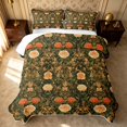 thumbnail image 2 of Erosebridal Tropical Flower Twin Quilt Set, Traditional Floral Twin Coverlet Set, Reversible, Dark Olive Peach, 2 Pieces (1 Bedspread and 1 Pillowcase), 2 of 7