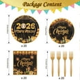 thumbnail image 3 of 80PCS New Years Dinnerware Set Serve 20 Guests, 2026 Happy New Years Eve Plates, Gold and Black New Years Plates Napkins and Forks, 2026 New Years Eve Party Supplies, 3 of 7