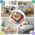 thumbnail image 4 of Colorful Tie Dye Spiral Pattern Square Tablecloth,Waterproof Square Table Cover,Wipeable Spillproof Washable Table Cover for Home Kitchen Party Decor 42"X42"(107x107cm), 4 of 6
