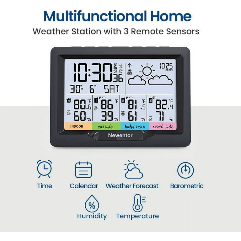 Wireless Indoor and Outdoor Thermometer with Barometer
