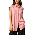 thumbnail image 2 of Sheghy Womens Tank Tops Plus Size Women Spring Summer Cotton Linen Loose New Sleeveless Top, Crew Neck Blouse, 2 of 6