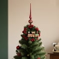 thumbnail image 6 of Vintage Christmas Tree Topper - Hand Painted Spherical Finial, Mercury Glass Style Xmas Tree Topper for Mid Century Holiday Decor, Elegant Treetop Ornament for Home, Office & Party Decoration, 6 of 9