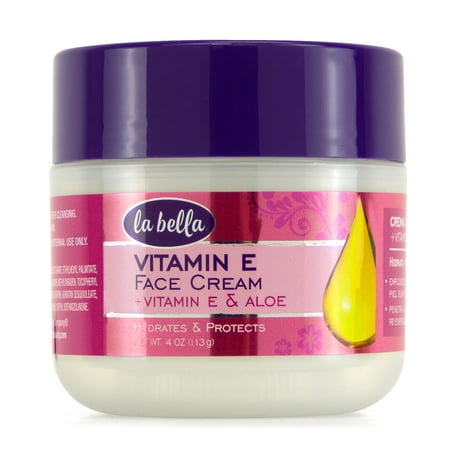 La Bella Vitamin E Cream with Aloe Vera Healing Dry Skin Moisturizer, 4