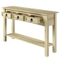 Wood Hall Table Console 3 Drawers Barewood | Furniture Dash - Walmart.com