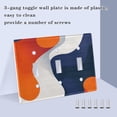 thumbnail image 3 of Yayeee Toggle Light Switch Wall Plate 2-Gang 4.56"x4.48" Decorative Outlet Cover, Blue Abstract Wavy, 3 of 7