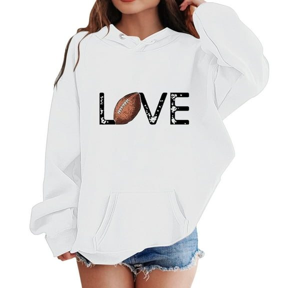 Arlun Fashion Heart Graphic Hoodies for Teen Girls Soft Comfy Long Sleeve Cute Sweatshirts Kids Casual Baggy Drawstring Long Sleeve Fall Winter Hooded Pullover Tops White2 9-10Years