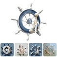 thumbnail image 3 of Mediterranean Style Wall Steering Wheel Decor Mediterranean Hanging Wood Crafts, 3 of 8