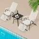 thumbnail image 3 of Silla Reclinable Plegable Costway Patio PP Blanca 7 Posiciones Reposapiés Cómodo, 3 of 9