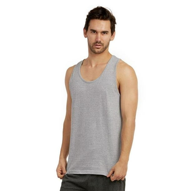 MKA - Mens Cotton Tank Top, Heather Gray, Extra Large - Pack of 2 ...