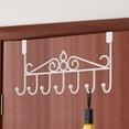thumbnail image 5 of Qiweii No Drill Door Hooks Hanger, Over The Door Hanging Rack with 10 Hooks for Coat, Robe, Bag, Behind The Door Storage Organizer for Bedroom, Closet, Bathroom, Dorm, Kitchen, 5 of 6