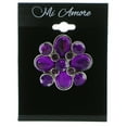 thumbnail image 2 of Flower Brooch-Pin Silver-Tone Metal With Purple Crystal Accents LQP743, 2 of 2