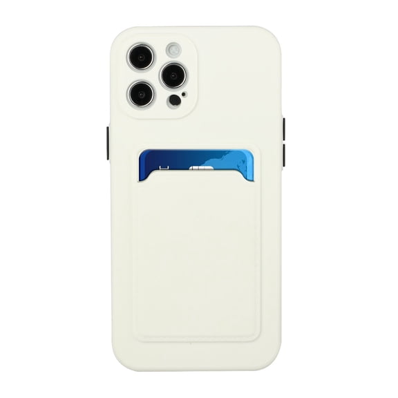 TECH CIRCLE for iPhone 16 Pro Frosted TPU Wallet Case with Card Holder Soft Liquid Silicone Cover [Microfiber Lining] Full Camera Protection Lightweight Shockproof Slim for Women Men,White