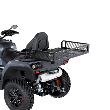 KOJEM 42" Rear Cargo Basket Universal ATV UTV Black Steel Storage Rack Rear Goods Mesh Rack