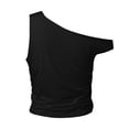 thumbnail image 5 of Rhuody Women'S Tops Off The Shoulder Sleeveless Shirts Going Out Crop Tank Tops Slim Fitted Summer Durable Women'S Clothing Black, 5 of 5