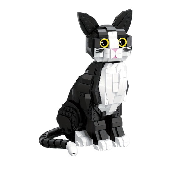 Remocguys Cat Building Blocks Set with Black & White Compatible with Lego Animals Decorations Indoor for Adults Girl 801pcs