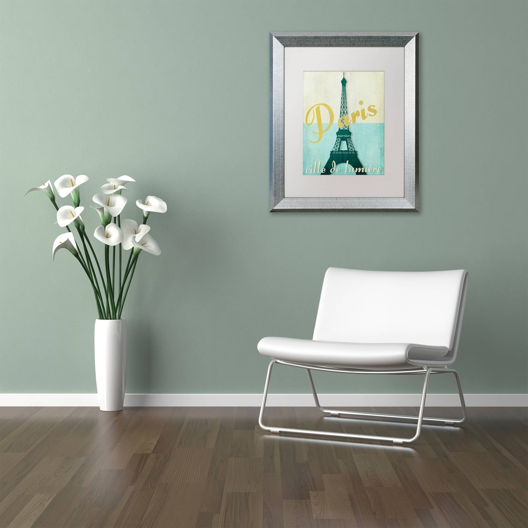Trademark Fine Art "Paris City of Light" Canvas Art by Color Bakery White Matte, Silver Frame
