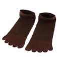 thumbnail image 2 of lionlar Men Toe Socks Five Finger Cotton Socks Sports Running Ankle Socks Coffee, 2 of 8