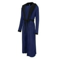thumbnail image 4 of WZXFASHION Men's Winter Plush Lengthened Shawl Bathrobe Home Clothes Long Sleeved Robe Coat Intimates Blue XL, 4 of 5