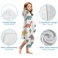 thumbnail image 7 of White Dinosaurs Cacti Plants Pattern Hooded Bath Towel，50"x30" for Ages 3 To 12 Kids, Quick Dry Lightweight Soft Microfiber Hood Beach Towel Cover Up for Kids, 7 of 7