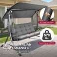 thumbnail image 4 of Made in Italy SUNJOY 3-Seat Deluxe Outdoor Patio Garden Swing with Steel Frame, Adjustable Canopy, 4 of 14
