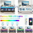 thumbnail image 3 of ChVans 71" LED TV Stand with Power Outlet for up 85" TVs, Modern High Gloss Gaming Entertainment Center, Black TV Console Table with Glass Door and Storage Cabinet, 3 of 8